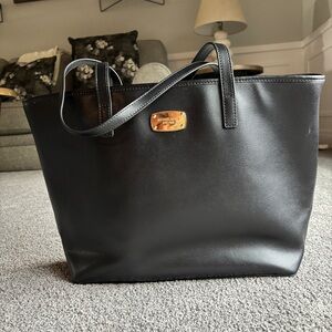 Michael Kors Black Leather Work Tote Bag